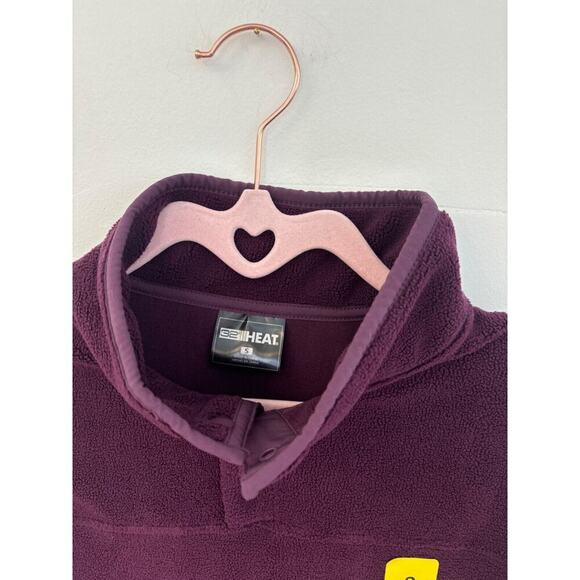 NEW 32 Degrees Heat Women's Snap Fleece Pullover Lightweight Purple sweater sz S - Picture 3 of 4